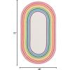 Safavieh Washable Rug Outdoor Braided Collection – 5′ x 8′ Oval, Ivory & Rainbow, Handmade & Reversible, Non-Shedding & Easy to Clean, Ideal for Patio, Backyard, Mudroom (BRD326A)(Ivory/Rainbow)