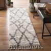 SAFAVIEH Area Rug 8×10 – Berber Fringe Shag Collection – Large – Creme & Black, Moroccan Design, Non-Shedding & Easy Cleaning, Plush Thick Pile, Ideal for Living Room, Bedroom, Dining Space (BFG628B)(Creme/Black)