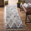 SAFAVIEH Area Rug 8×10 – Berber Fringe Shag Collection – Large – Creme & Black, Moroccan Design, Non-Shedding & Easy Cleaning, Plush Thick Pile, Ideal for Living Room, Bedroom, Dining Space (BFG628B)(Dark Grey/Cream)