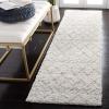 SAFAVIEH Area Rug 8×10 – Berber Shag Collection – Large – Navy & Ivory, Moroccan Design, Non-Shedding & Easy Cleaning, Plush Thick Pile, Ideal for Living Room, Bedroom, Dining Space (BER165N)(Cream/Light Grey)