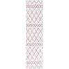 SAFAVIEH Area Rug 8×10 – Berber Shag Collection – Large – Navy & Ivory, Moroccan Design, Non-Shedding & Easy Cleaning, Plush Thick Pile, Ideal for Living Room, Bedroom, Dining Space (BER165N)(Ivory/Light Rose)
