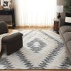 SAFAVIEH Area Rug 8×10 – Kenya Collection – Large – Grey & Ivory, Handmade Wool, Moroccan Boho Tribal Design, Ideal for Living Room, Bedroom, Dining Space (KNY451F)(Black/Ivory)
