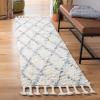 SAFAVIEH Casablanca Collection Accent Rug – 4′ x 6′, Grey & Ivory, Handmade Moroccan Boho Wool, 1.4-inch Thick Ideal for High Traffic Areas in Entryway, Living Room, Bedroom (CSB951F)(Blue/Ivory)