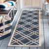 SAFAVIEH Courtyard Collection 8′ x 11′ Navy/Beige CY6923 Trellis Indoor/ Outdoor Waterproof Easy-Cleaning Patio Backyard Mudroom Area-Rug(Navy/Beige)