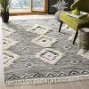 SAFAVIEH Kenya Collection Area Rug – 6′ x 9′, Black & Ivory, Hand-Knotted Moroccan Tribal Tassel Wool, Ideal for High Traffic Areas in Living Room, Bedroom (KNY906H)(Black/Ivory)