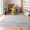 SAFAVIEH Kilim Collection Area Rug – 5′ x 8′, Black & Ivory, Handmade Moroccan Fringe Wool, Ideal for High Traffic Areas in Living Room, Bedroom (KLM521A)(Black/Ivory)
