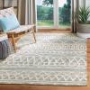 SAFAVIEH Kilim Collection Area Rug – 5′ x 8′, Blue & Beige, Handmade Moroccan Boho Jute & Cotton, Ideal for High Traffic Areas in Living Room, Bedroom (KLM752H)(Blue/Beige)