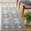 SAFAVIEH Kilim Collection Area Rug – 5′ x 8′, Grey & Ivory, Handmade Moroccan Boho Rustic Cotton, Ideal for High Traffic Areas in Living Room, Bedroom (KLM851F)(Charcoal/Ivory)