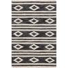 SAFAVIEH Micro-Loop Collection Area Rug – 5′ Square, Navy & Ivory, Handmade Moroccan Tribal Wool, Ideal for High Traffic Areas in Living Room, Bedroom (MLP153N)(Charcoal/Ivory)
