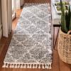 SAFAVIEH Montreal Shag Collection 5’3″ x 7’6″ Navy/Ivory SGML938N Trellis Non-Shedding Living Room Bedroom Dining Room Entryway Plush 2-inch Thick Area Rug(Grey/Ivory)