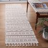 SAFAVIEH Moroccan Tassel Shag Collection Area Rug – 5’5″ x 7’7″, Ivory & Light Blue, 0.75-inch Thick Ideal for High Traffic Areas in Living Room, Bedroom (MTS484C)(Ivory/Beige)