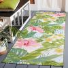 SAFAVIEH Washable Rug Outdoor Barbados Collection – 8′ x 10’5″, Green & Pink, Non-Shedding & Easy to Clean, Ideal for Patio, Backyard, Mudroom (BAR516X)(Green/Pink)