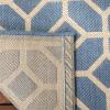 SAFAVIEH Washable Rug Outdoor Beach House Collection – 8′ x 10′, Beige & Cream, Non-Shedding & Easy to Clean, Ideal for Patio, Backyard, Mudroom (BHS127D)(Blue/Creme)