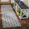 SAFAVIEH Washable Rug Outdoor Beach House Collection – 8′ x 10′, Beige & Cream, Non-Shedding & Easy to Clean, Ideal for Patio, Backyard, Mudroom (BHS127D)(Light Grey/Charcoal)