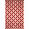 SAFAVIEH Washable Rug Outdoor Beach House Collection – 8′ x 10′, Beige & Cream, Non-Shedding & Easy to Clean, Ideal for Patio, Backyard, Mudroom (BHS127D)(Red/Creme)