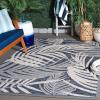 SAFAVIEH Washable Rug Outdoor Beach House Collection – 8′ x 10′, Blue & Ivory, Non-Shedding & Easy to Clean, Ideal for Patio, Backyard, Mudroom (BHS294M)(Blue/Ivory)
