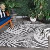 SAFAVIEH Washable Rug Outdoor Beach House Collection – 8′ x 10′, Blue & Ivory, Non-Shedding & Easy to Clean, Ideal for Patio, Backyard, Mudroom (BHS294M)(Charcoal/Ivory)