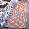 SAFAVIEH Washable Rug Outdoor Bermuda Collection – 8′ x 10′, Ivory & Charcoal, Non-Shedding & Easy to Clean, Ideal for Patio, Backyard, Mudroom (BMU810A)(Rust/Ivory)