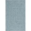 SAFAVIEH Washable Rug Outdoor Braided Collection – 8′ x 10′, Grey & Ivory, Handmade & Reversible, Non-Shedding & Easy to Clean, Ideal for Patio, Backyard, Mudroom (BRA201F)(Teal/Green)