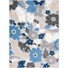 SAFAVIEH Washable Rug Outdoor Cabana Collection – 4’5″ x 6’5″, Ivory & Orange, Non-Shedding & Easy to Clean, Ideal for Patio, Backyard, Mudroom (CBN308A)(Grey/Blue)