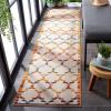 SAFAVIEH Washable Rug Outdoor Cabana Collection – 8′ x 10′, Grey & Ivory, Non-Shedding & Easy to Clean, Ideal for Patio, Backyard, Mudroom (CBN333F)(Ivory/Orange)