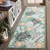 SAFAVIEH Washable Rug Outdoor Cabana Collection – 9′ x 12′, Blue & Grey, Non-Shedding & Easy to Clean, Ideal for Patio, Backyard, Mudroom (CBN405M)(Blue Green/Grey)