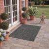 SAFAVIEH Washable Rug Outdoor Courtyard Collection – 10′ x 14′, Grey, Non-Shedding & Easy Cleaning, Ideal for Patio, Backyard, Mudroom (CY8520-36811)(Black/Grey)