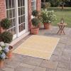 SAFAVIEH Washable Rug Outdoor Courtyard Collection – 5’3″ x 7’7″, Black & Grey, Non-Shedding & Easy Cleaning, Ideal for Patio, Backyard, Mudroom (CY8196-37612)(Beige/Gold)