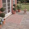 SAFAVIEH Washable Rug Outdoor Courtyard Collection – 5’3″ x 7’7″, Black & Grey, Non-Shedding & Easy Cleaning, Ideal for Patio, Backyard, Mudroom (CY8196-37612)(Beige/Rust)
