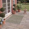 SAFAVIEH Washable Rug Outdoor Courtyard Collection – 5’3″ x 7’7″, Black & Grey, Non-Shedding & Easy Cleaning, Ideal for Patio, Backyard, Mudroom (CY8196-37612)(Grey/Olive Green)