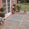 SAFAVIEH Washable Rug Outdoor Courtyard Collection – 5’3″ x 7’7″, Black & Grey, Non-Shedding & Easy Cleaning, Ideal for Patio, Backyard, Mudroom (CY8196-37612)(Ivory/Black)