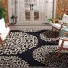 SAFAVIEH Washable Rug Outdoor Courtyard Collection – 8′ x 10′, Black & Beige, Non-Shedding & Easy Cleaning, Ideal for Patio, Backyard, Mudroom (CYS6008-256)(Black/Beige)