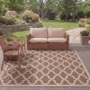 SAFAVIEH Washable Rug Outdoor Courtyard Collection – 8′ x 10′, Dark Beige & Beige, Non-Shedding & Easy Cleaning, Ideal for Patio, Backyard, Mudroom (CYS2652-079)