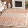SAFAVIEH Washable Rug Outdoor Milos Collection – 5′ x 7’6″, Turquoise & Ivory, Non-Shedding & Easy to Clean, Ideal for Patio, Backyard, Mudroom (MLO104K)(Rust/Ivory)