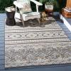 SAFAVIEH Washable Rug Outdoor Sunrise Collection – 8′ x 10′, Grey & Beige Black, Non-Shedding & Easy to Clean, Ideal for Patio, Backyard, Mudroom (SUN629F)(Grey/Beige Black)