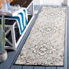 SAFAVIEH Washable Rug Outdoor Sunrise Collection – 8′ x 10′, Grey & Beige Black, Non-Shedding & Easy to Clean, Ideal for Patio, Backyard, Mudroom (SUN696F)(Grey/Beige Black)