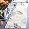 SAFAVIEH Washable Rug Outdoor Sunrise Collection – 8′ x 10′, Ivory & Blue Gold, Non-Shedding & Easy to Clean, Ideal for Patio, Backyard, Mudroom (SUN675A)(Ivory/Grey Black)