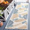 SAFAVIEH Washable Rug Outdoor Sunrise Collection – 8′ x 10′, Ivory & Blue Gold, Non-Shedding & Easy to Clean, Ideal for Patio, Backyard, Mudroom (SUN675A)(Ivory/Blue Gold)