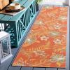 SAFAVIEH Washable Rug Outdoor Sunrise Collection – 8′ x 10′, Ivory & Rust Blue, Non-Shedding & Easy to Clean, Ideal for Patio, Backyard, Mudroom (SUN671C)(Ivory/Rust Sage)