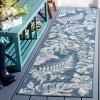 SAFAVIEH Washable Rug Outdoor Sunrise Collection – 8′ x 10′, Ivory & Rust Blue, Non-Shedding & Easy to Clean, Ideal for Patio, Backyard, Mudroom (SUN671C)(Ivory/Blue Grey)