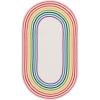 Safavieh Washable Rug Outdoor Braided Collection – 5′ x 8′ Oval, Ivory & Rainbow, Handmade & Reversible, Non-Shedding & Easy to Clean, Ideal for Patio, Backyard, Mudroom (BRD326A)(Ivory/Rainbow)