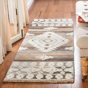 SAFAVIEH Area Rug 8×10 – Aspen Collection – Large – Rust & Ivory, Handmade Wool, Moroccan Boho Tribal Design, Ideal for Living Room, Bedroom, Office, Dining Space (APN550P)(Ivory/Light Brown)