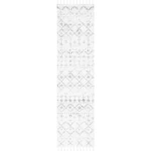 SAFAVIEH Area Rug 8×10 – Berber Fringe Shag Collection – Large – Cream & Dark Grey, Moroccan Design, Non-Shedding & Easy Cleaning, Thick Pile, Ideal for Living Room, Bedroom, Dining Space (BFG516A)(Ivory/Grey)