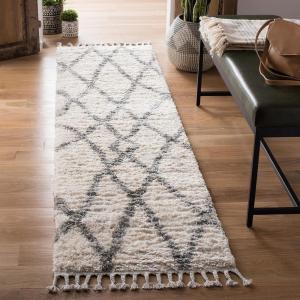 SAFAVIEH Area Rug 8×10 – Berber Fringe Shag Collection – Large – Creme & Black, Moroccan Design, Non-Shedding & Easy Cleaning, Plush Thick Pile, Ideal for Living Room, Bedroom, Dining Space (BFG628B)(Creme/Black)