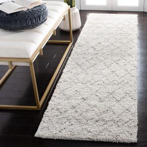 SAFAVIEH Area Rug 8×10 – Berber Shag Collection – Large – Navy & Ivory, Moroccan Design, Non-Shedding & Easy Cleaning, Plush Thick Pile, Ideal for Living Room, Bedroom, Dining Space (BER165N)(Cream/Light Grey)