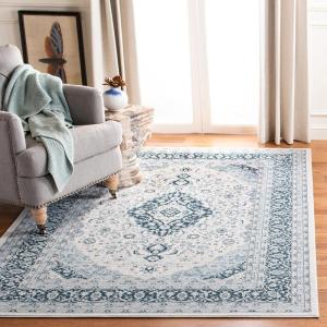 SAFAVIEH Area Rug 8×10 – Casablanca Collection – Large – Ivory & Black, Handmade Wool, Moroccan Boho Trellis Design, Ideal for Living Room, Bedroom, Dining Space (CSB987A)(Cream/Navy)