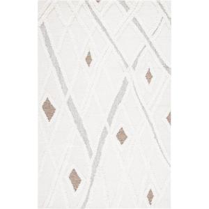 SAFAVIEH Area Rug 8×10 – Casablanca Collection – Large – Ivory & Brown, Handmade Wool, Moroccan Design, Ideal for Living Room, Bedroom, Dining Space (CSB975A)(Ivory/Brown)