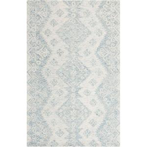 SAFAVIEH Area Rug 8×10 – Micro-Loop Collection – Large – Ivory & Blue, Handmade Wool, Ideal for Living Room, Bedroom, Office, Dining Space (MLP951A)(Ivory/Blue)