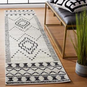 SAFAVIEH Area Rug 8×10 – Tulum Collection – Large – Black & Ivory, Moroccan Boho Tribal Design, Non-Shedding & Easy to Clean, Ideal for Living Room, Bedroom, Dining Space (TUL646Z)(Black/Ivory)