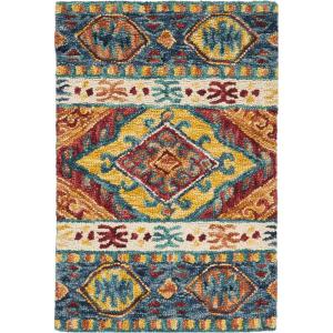 SAFAVIEH Aspen Collection Area Rug – 5′ x 8′, Navy & Ivory, Handmade Boho Tribal Wool, Ideal for High Traffic Areas in Living Room, Bedroom (APN502A)(Navy/Ivory)